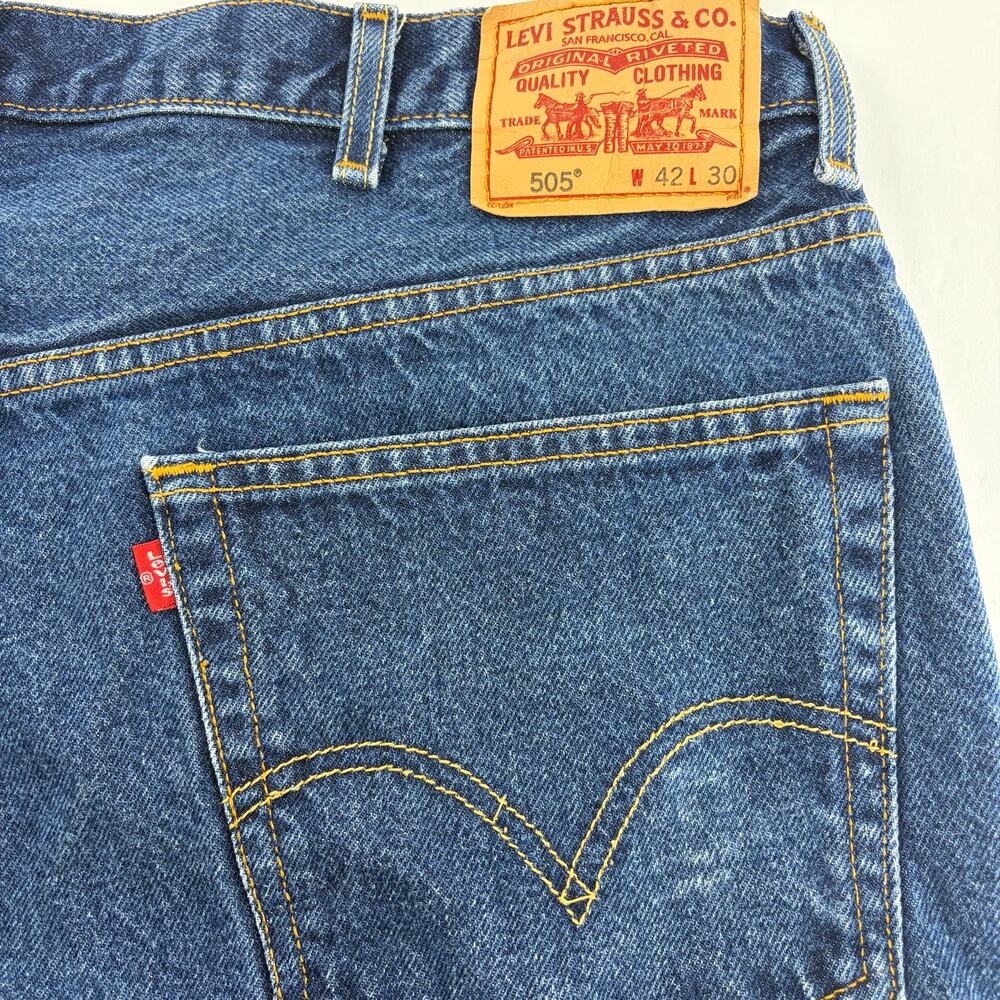 Levi's 505 Regular Fit Jeans Dark Wash W42 L30